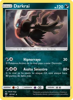 Carta Darkrai de la expansión Sombras Ardientes, número 87/147