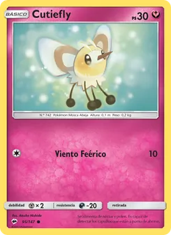 Carta Cutiefly de la expansión Sombras Ardientes, número 95/147