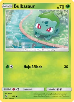 Carta Bulbasaur de la expansión Leyendas Luminosas, número 1/73