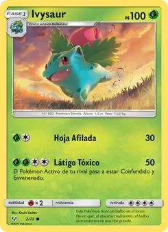 Carta Ivysaur de la expansión Leyendas Luminosas, número 2/73