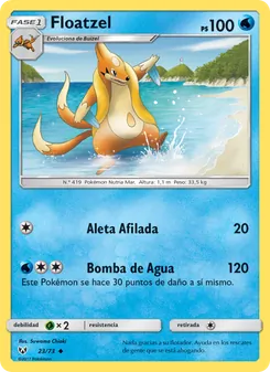 Carta Floatzel de la expansión Leyendas Luminosas, número 23/73