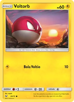 Carta Voltorb de la expansión Leyendas Luminosas, número 30/73