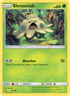 Carta Shroomish de la expansión Leyendas Luminosas, número 4/73