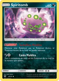 Carta Spiritomb de la expansión Leyendas Luminosas, número 47/73