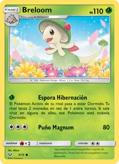 Carta Breloom de la expansión Leyendas Luminosas, número 5/73