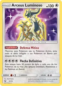 Carta Arceus Luminoso de la expansión Leyendas Luminosas, número 57/73
