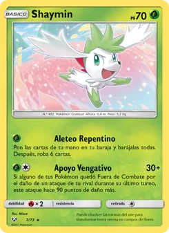 Carta Shaymin de la expansión Leyendas Luminosas, número 7/73