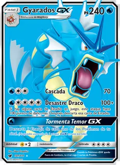 Carta Gyarados GX de la expansión Invasión Carmesí, número 101/111