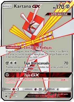 Carta Kartana GX de la expansión Invasión Carmesí, número 106/111