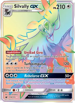 Carta Silvally GX de la expansión Invasión Carmesí, número 119/111