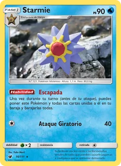 Carta Starmie de la expansión Invasión Carmesí, número 16/111