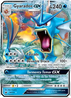 Carta Gyarados GX de la expansión Invasión Carmesí, número 18/111