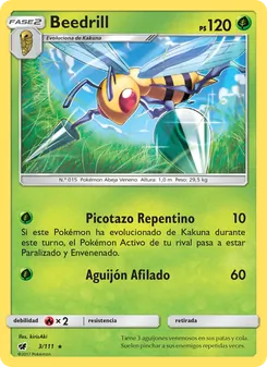 Carta Beedrill de la expansión Invasión Carmesí, número 3/111