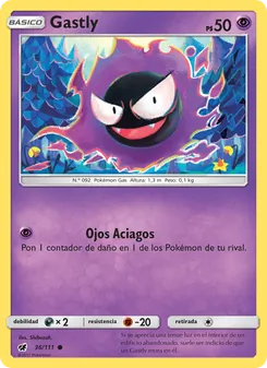 Carta Gastly de la expansión Invasión Carmesí, número 36/111