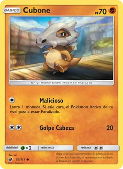 Carta Cubone de la expansión Invasión Carmesí, número 52/111