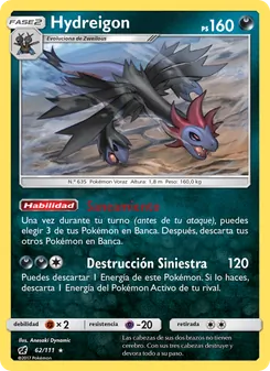 Carta Hydreigon de la expansión Invasión Carmesí, número 62/111