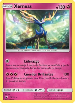 Carta Xerneas de la expansión Invasión Carmesí, número 73/111