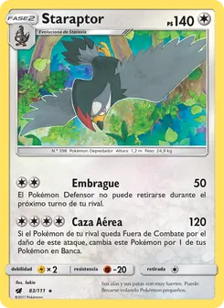 Carta Staraptor de la expansión Invasión Carmesí, número 83/111