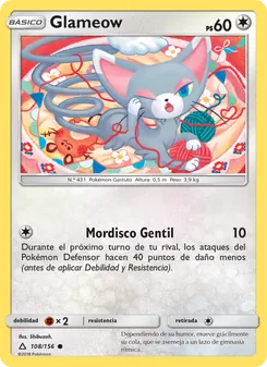 Carta Glameow de la expansión Ultraprisma, número 108/156