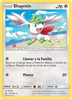 Carta Shaymin de la expansión Ultraprisma, número 111/156