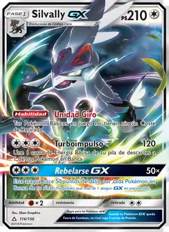 Carta Silvally GX de la expansión Ultraprisma, número 116/156
