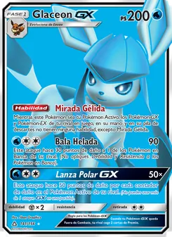 Carta Glaceon GX de la expansión Ultraprisma, número 141/156