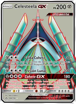 Carta Celesteela GX de la expansión Ultraprisma, número 144/156