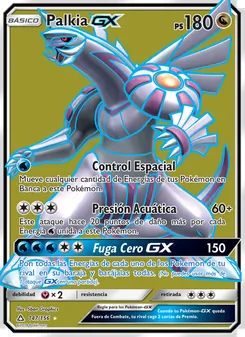 Carta Palkia GX de la expansión Ultraprisma, número 147/156