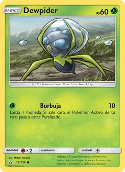 Carta Dewpider de la expansión Ultraprisma, número 16/156