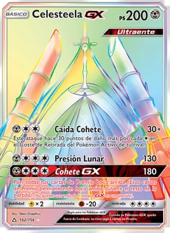 Carta Celesteela GX de la expansión Ultraprisma, número 162/156