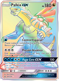 Carta Palkia GX de la expansión Ultraprisma, número 165/156