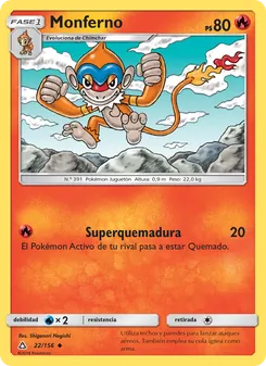 Carta Monferno de la expansión Ultraprisma, número 22/156