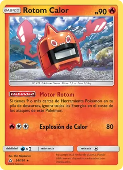 Carta Rotom Calor de la expansión Ultraprisma, número 24/156