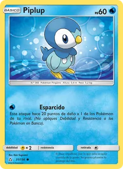Carta Piplup de la expansión Ultraprisma, número 31/156