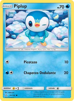 Carta Piplup de la expansión Ultraprisma, número 32/156