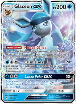 Carta Glaceon GX de la expansión Ultraprisma, número 39/156