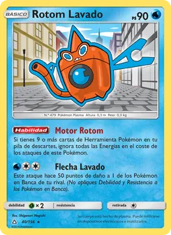 Carta Rotom Lavado de la expansión Ultraprisma, número 40/156