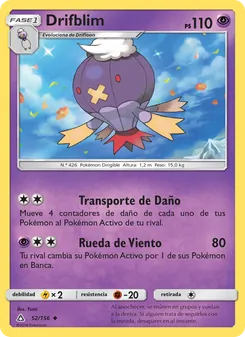 Carta Drifblim de la expansión Ultraprisma, número 52/156