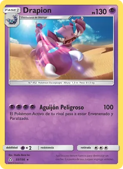 Carta Drapion de la expansión Ultraprisma, número 55/156