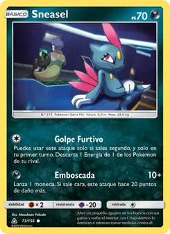 Carta Sneasel de la expansión Ultraprisma, número 73/156