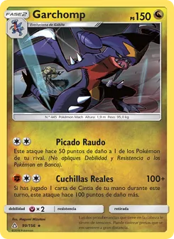 Carta Garchomp de la expansión Ultraprisma, número 99/156
