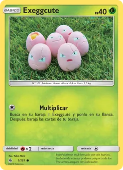 Carta Exeggcute de la expansión Luz Prohibida, número 1/131