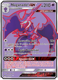 Carta Naganadel GX de la expansión Luz Prohibida, número 121/131