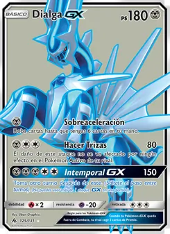 Carta Dialga GX de la expansión Luz Prohibida, número 125/131