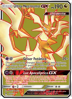 Carta Ultra-Necrozma GX de la expansión Luz Prohibida, número 127/131