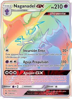Carta Naganadel GX de la expansión Luz Prohibida, número 134/131