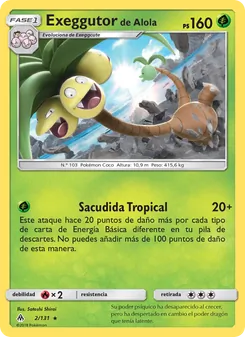 Carta Exeggutor de Alola de la expansión Luz Prohibida, número 2/131