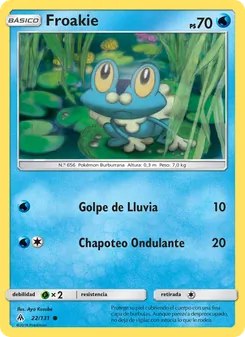 Carta Froakie de la expansión Luz Prohibida, número 22/131