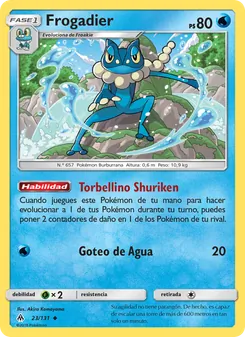 Carta Frogadier de la expansión Luz Prohibida, número 23/131