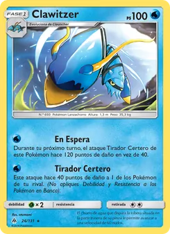 Carta Clawitzer de la expansión Luz Prohibida, número 26/131